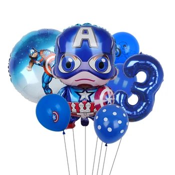 7pcs Junak MARVEL Stranka Balon Pajek Železa Captain America Folija Balon Baby Tuš Rojstni Okraski otroška Igrače Darila 5