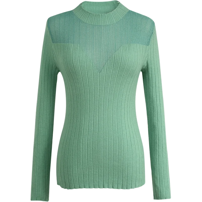 2021 Pomlad Jesen Slim korejski Turtleneck pulover Potegnite Ženske Zimske Očesa Vrhovi Skakalec Votlih Pletene Elastične Pulover Femme 2