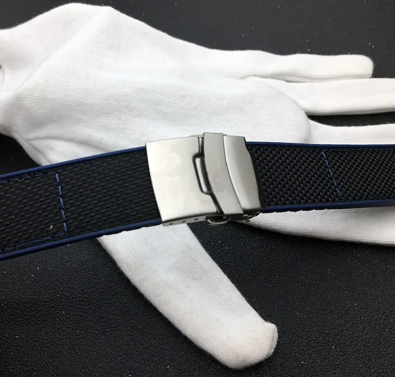 Klasična Oblika modro Watchband najlon Silikonske Gume jermenčki Potopne Nepremočljiva 22 mm Za Breitling trak logo na sponke 1