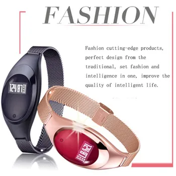 Pametne ženske športni manžeta zapestnico watch krvni tlak, srčni utrip spanja spremljanje zdravja modno oblikovanje kovin shranjevanje podatkov 4