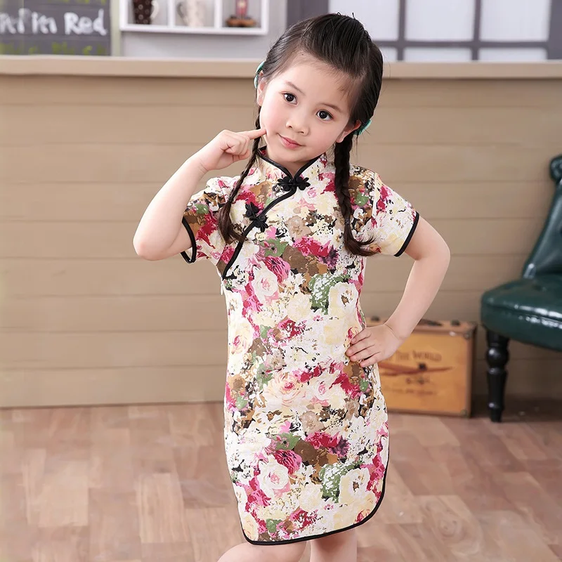 2020 baby dekle, Kitajska obleka obleke poletje slog, infantis bombaž&L Tradicionalne obleke rdeče novo leto stranka qipao 3