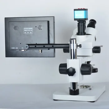 7X-45X Trinocular Mikroskopom Pregleda Stereo Zoom 14MP HDMI USB Kalibracijo Kamere+144 LED Obroč Svetlobe+8 palčni HD HDMI LCD Monitor 12286