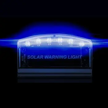 6 Led YS-61 Avto Sončne Energije Simulirani Alarm Opozorilo Stroboskopske Luči Anti-Theft Utripajoče Svetlobe Varnost 1