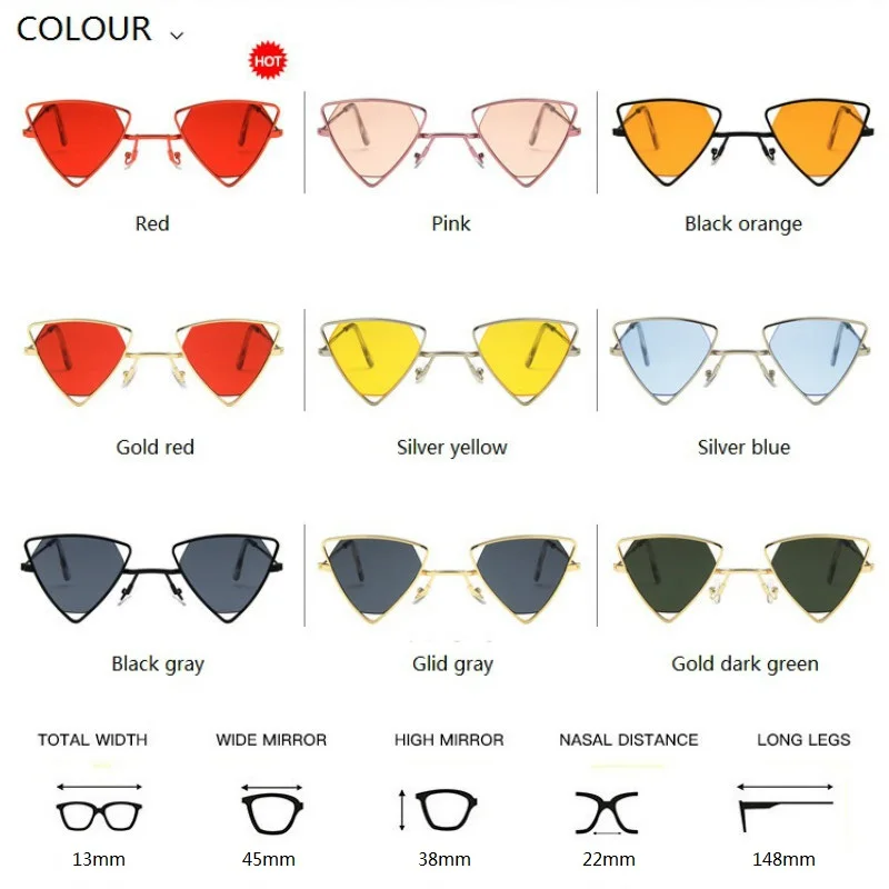 Yoovos 2021 Novi Punk Sončna Očala Ženske Trikotnik Oculos Novo Vintage Očala Openwork Kovinski Okvir Modna Sončna Očala Moških Okulary 2