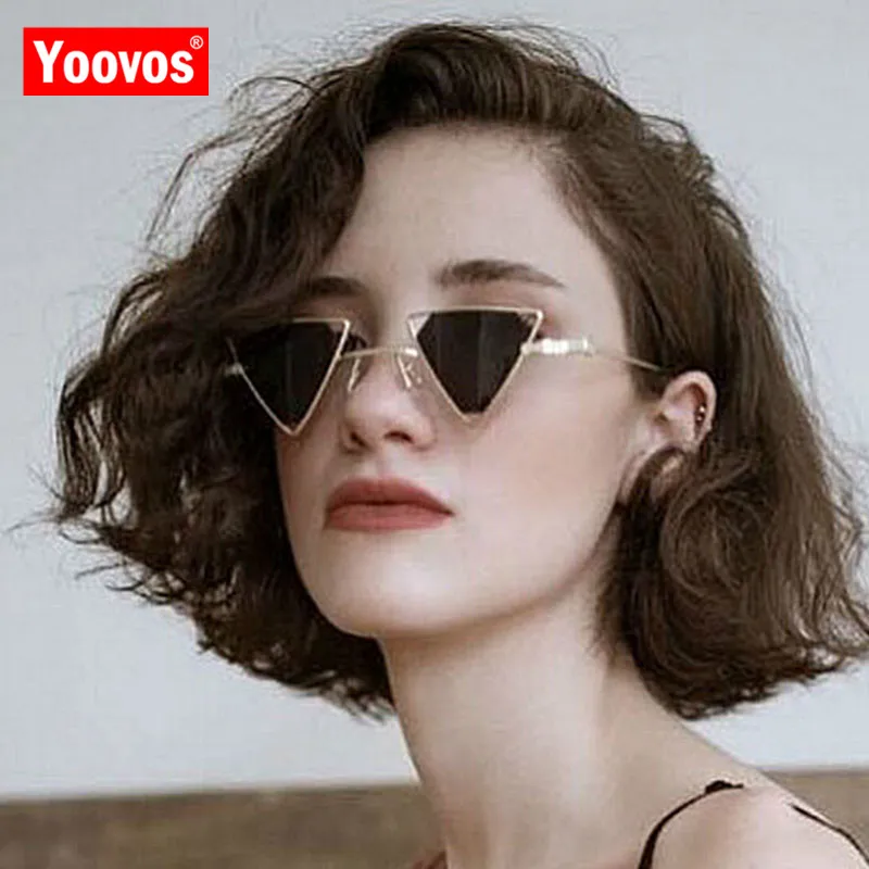 Yoovos 2021 Novi Punk Sončna Očala Ženske Trikotnik Oculos Novo Vintage Očala Openwork Kovinski Okvir Modna Sončna Očala Moških Okulary 4