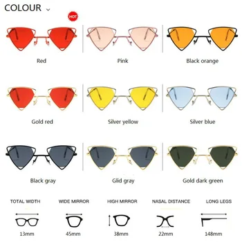 Yoovos 2021 Novi Punk Sončna Očala Ženske Trikotnik Oculos Novo Vintage Očala Openwork Kovinski Okvir Modna Sončna Očala Moških Okulary 2
