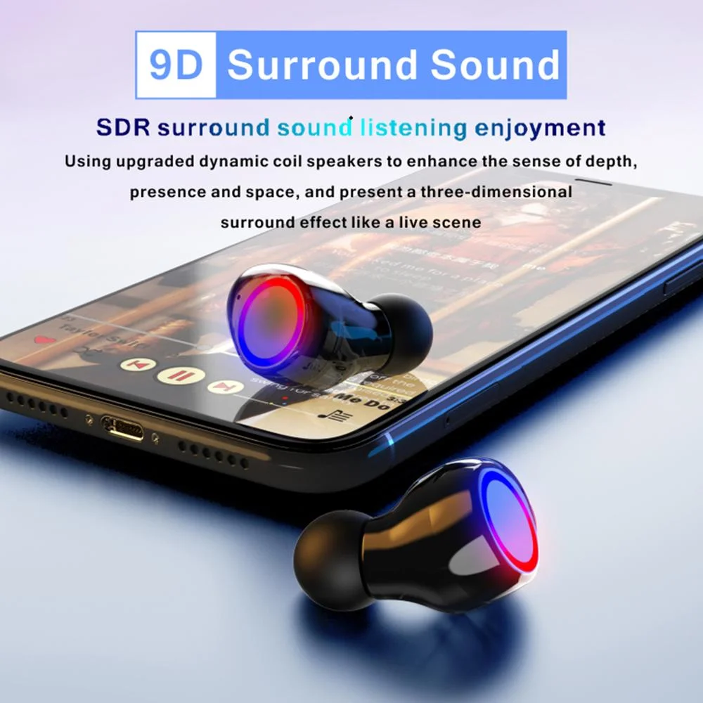 2500mAh Bluetooth Slušalke Brezžične Slušalke Dotik kontrolna lučka LED Z Mikrofonom Šport Vodotesne Slušalke Čepkov Slušalke 1