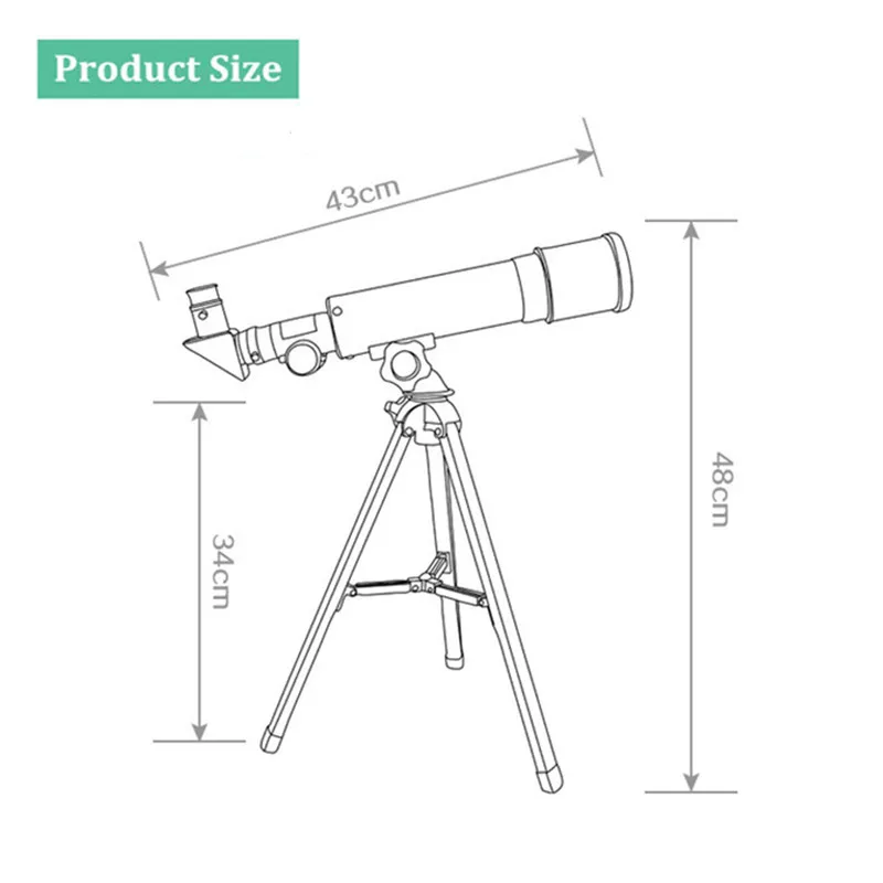 F36050 Prostem Oko Astronomski Teleskop s Stojalom 90-Krat Povečana Teleskop Najboljše Božično Darilo za Otroke 1