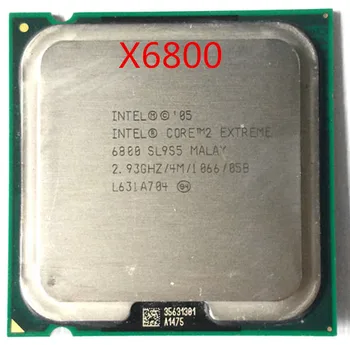 Original lntel Core 2 X6800 x6800 CPU/LGA775/ConroeXE/FSB1066MHz/B2/HH80557PH0774M/2.93 GHz/4 MB L2/75-vatne žarnice TDP 0