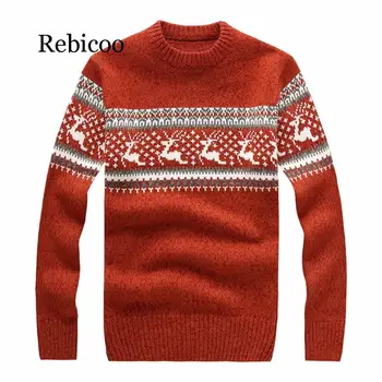 Novo 2019 jeseni in pozimi modne blagovne znamke oblačil za moške, Božična jelena pulover Vitek moški pulover plesti pulover 12794