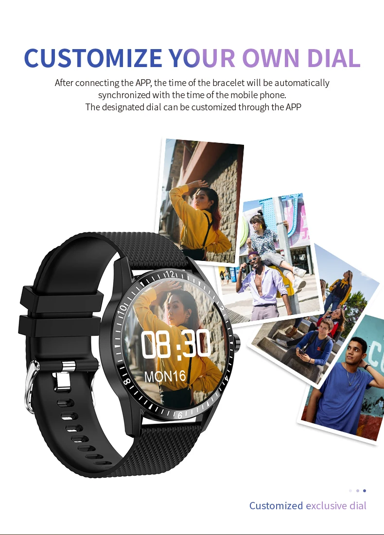 Posodobitev Y20 francoski Smartwatches Bluetooth Klic Fitnes Srčnega utripa, Krvnega Tlaka, Spremljanje Moški Nepremočljiva Pametne Ure zapestnica 3