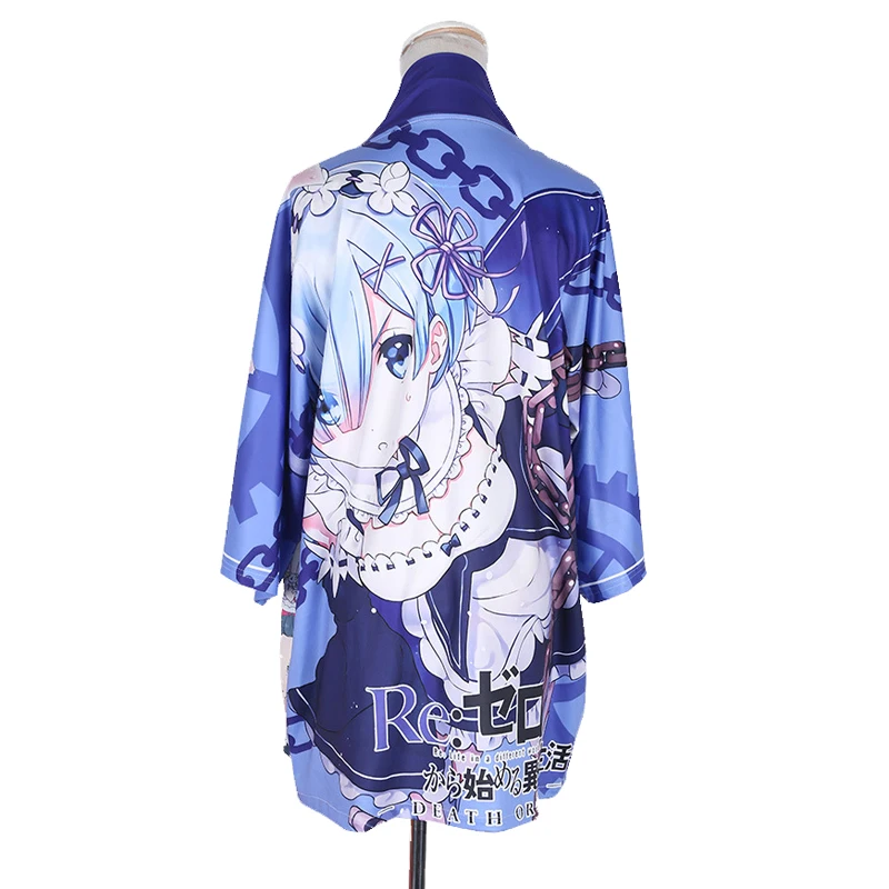 Re: Življenje V Drugačen Svet Od Nič Ram Rem Plašč Yukata Cosplay Kostum Kimono Priložnostne Haori Halloween Party Dress 1