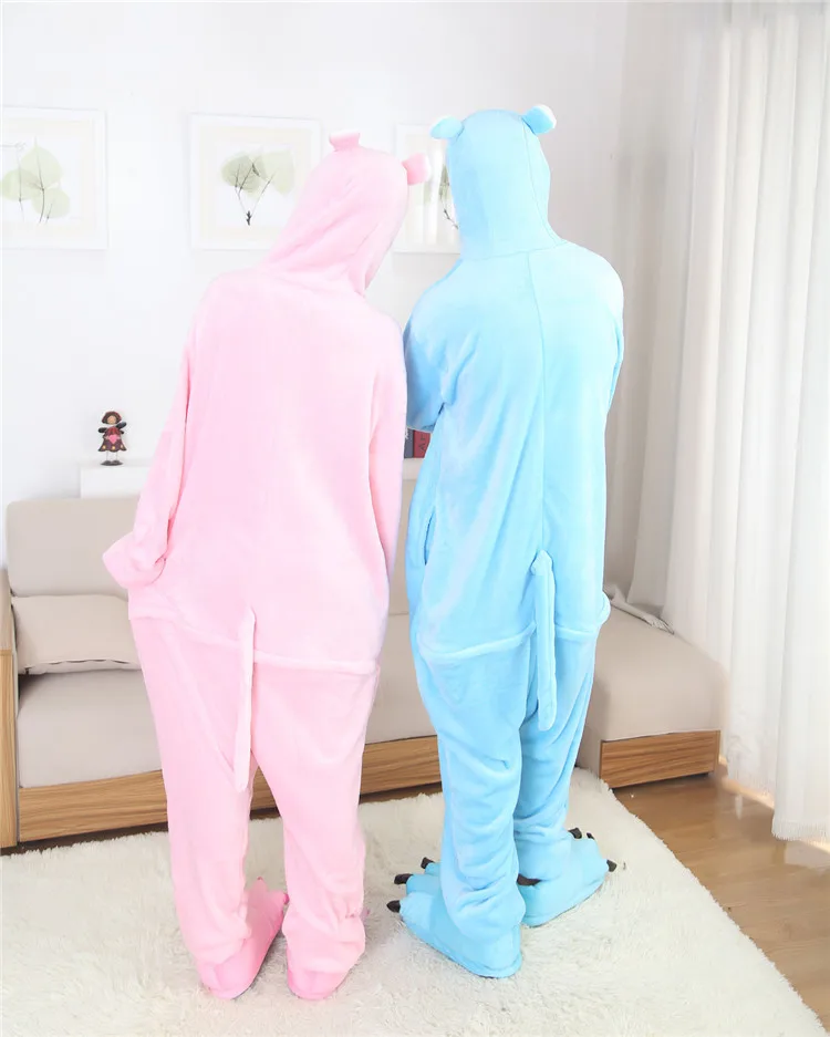 Kigurumi Anime Živali Hippo Pižamo Odraslih Onesie Cosplay Kostum Jumpsuit Pižame Romper Stranka Obleko 2