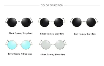 AIMISUV Klasičnih Krog Polarizirana sončna Očala Črne leče za Očala Vožnje Kovinski Okvir Oblikovalec blagovne Znamke sončna Očala UV400 4