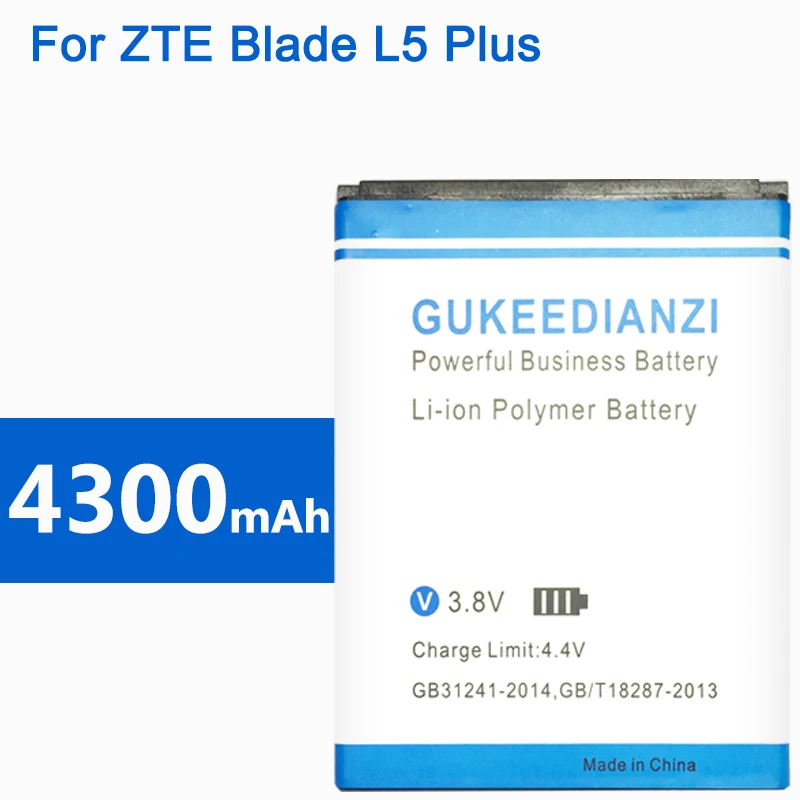 GUKEEDIANZI LI3821T43P3h745741 4300mAh Baterija Za ZTE Blade L5 Plus c370 Mobilni telefon Močna Vzdržljivosti Zamenjava Baterij 1