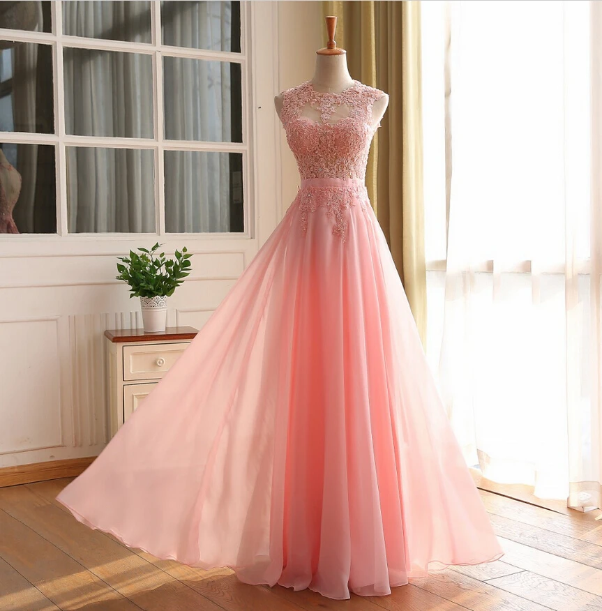Bridemaid obleko vestido longo seksi sho-me 2018 nove poceni roza čipke družico obleke Poroka Stranka Obleko vestido realne slike 3