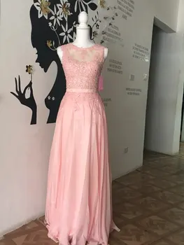 Bridemaid obleko vestido longo seksi sho-me 2018 nove poceni roza čipke družico obleke Poroka Stranka Obleko vestido realne slike 5