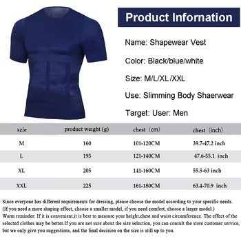Moški Slim Body Building Shapewear Moškega Telesa Oblikovalec Znoj Shirt Perilo Trebuha Obleka, Korzet, Trebuh, Prsi Fitnes Vrh 0