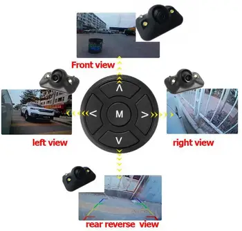 360 Fotoaparat Avto panoramski Sistem 4 Fotoaparat Ni Slepa Pega Ulica Stranski Pogled Pravico Parkiranje Dnu Starter Vozila Kamera w monitor 5