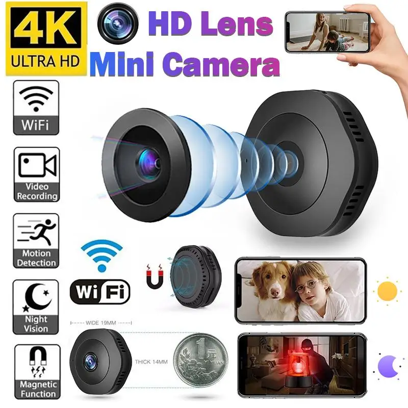 Mini DV WiFi Kamera Home Security Kamera HD 4K 1080P Night Vision Zaznavanje Gibanja Actie Kamera Senzor gibanja Kamere 0