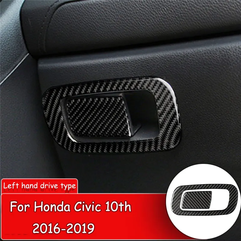 Avto styling Ogljikovih Vlaken Nalepke za Honda Civic 10. 2016-19 Avto Notranjosti Konzole škatla za shranjevanje gumb Zaščito Kritje Nalepka 3