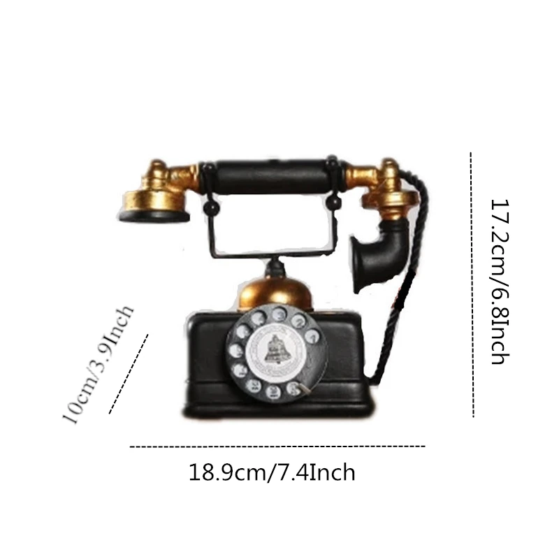 VILEAD 17 cm Smolo Ameriški Industrijski Slog Telefon Figur Retro Model Telefona Ornament Ročno Obrt Decoracion Hogar Darila 2
