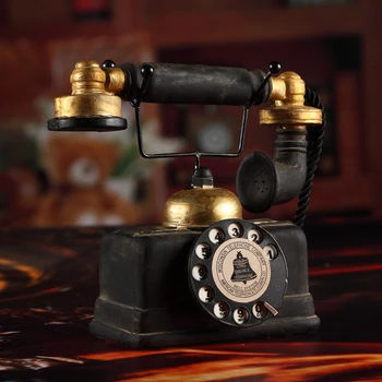 VILEAD 17 cm Smolo Ameriški Industrijski Slog Telefon Figur Retro Model Telefona Ornament Ročno Obrt Decoracion Hogar Darila 13356