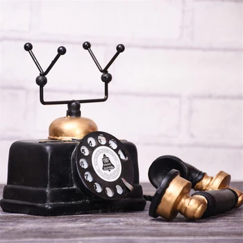 VILEAD 17 cm Smolo Ameriški Industrijski Slog Telefon Figur Retro Model Telefona Ornament Ročno Obrt Decoracion Hogar Darila 4