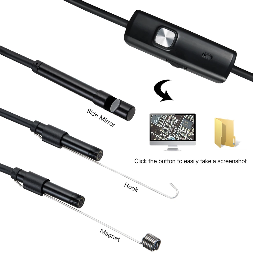 5.5 mm 2m Android Endoskop Fotoaparat IP67 Nepremočljiva Podporo OTG&UVC Pametni HD Kača Mini Usb-Endoskop Za Avto/PCBDetection 1