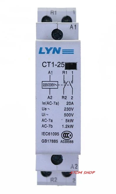 CT 2P 20A 220V 1NO 1NC gospodinjski AC kontaktor /Gospodinjski stik modul LYN 2