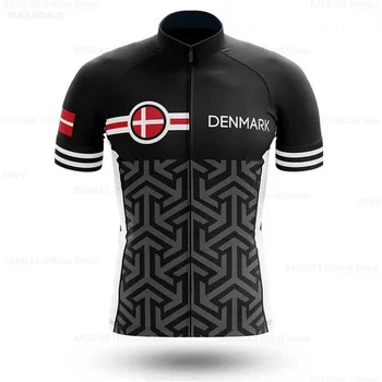 Danska 2020 Pro Team Kolesarski Dresi Poleti Izposoja Maillot Moške Dihanje MTB Kratek Rokav Kolo Oblačila Ropa Ciclismo Črna 3