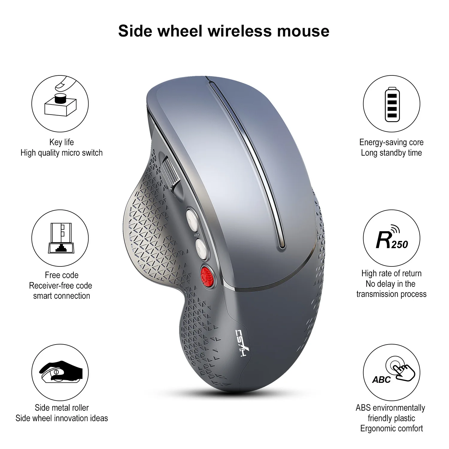 Čisto Nov Vertikalni Miško Za 2,4 G Wireless Mouse Ergonomska Oblika Udoben Oprijem Optična Miška 3600 DPI Računalnik Gaming Miška 5