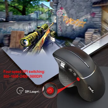Čisto Nov Vertikalni Miško Za 2,4 G Wireless Mouse Ergonomska Oblika Udoben Oprijem Optična Miška 3600 DPI Računalnik Gaming Miška 13667