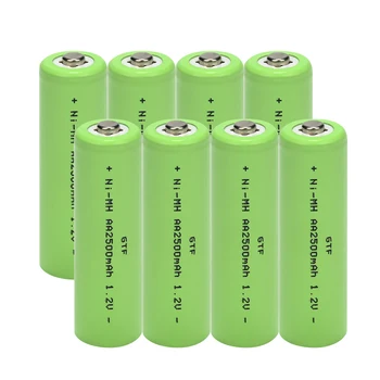 GTF AA baterija za ponovno polnjenje 2500mah 1,2 V Novi Alkalni Polnilna batery za led luči, igrače, mp3 Padec ladijskega prometa Celic 1