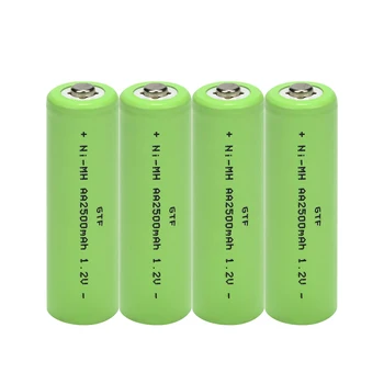 GTF AA baterija za ponovno polnjenje 2500mah 1,2 V Novi Alkalni Polnilna batery za led luči, igrače, mp3 Padec ladijskega prometa Celic 3