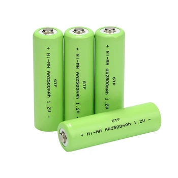 GTF AA baterija za ponovno polnjenje 2500mah 1,2 V Novi Alkalni Polnilna batery za led luči, igrače, mp3 Padec ladijskega prometa Celic 5