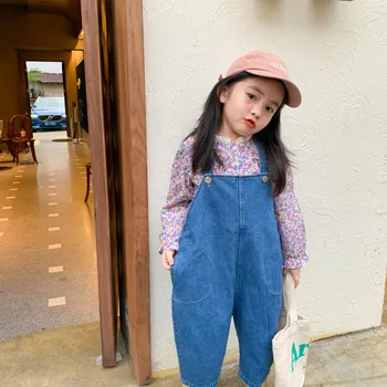Jeseni Nov Prihod v korejskem slogu bombaž cvetje vzorec dolg rokav princesa shirt ovratnik z čipke za cute sweet baby dekleta 4