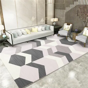 Nov Prihod Geometrijsko abstraktne dnevne sobe preproga Nordijska sodobno minimalistično talna obloga svetlobe luksuzni domov Evropske mizico preprogo 1