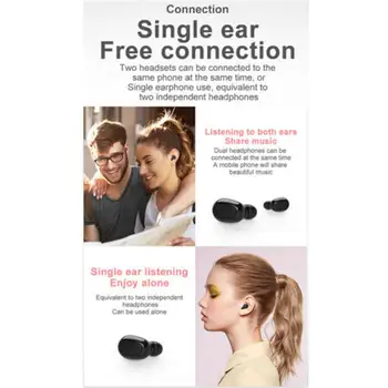 Bluetooth 5.0 TWS Brezžične Slušalke z Dvojno Čepkov Glasbo, Šport Slušalke 9D Zvok w/ Polnjenje Polje za Samsung Telefone Android, iPhone 4