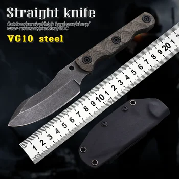 VG10 Visoko Trdoto Ročno izdelan Nož Naravnost Džungle Preživetje Taktično Nož Prostem Taborjenje Orodje Omejeno Nož za Lov, Obrambo, EOS 5