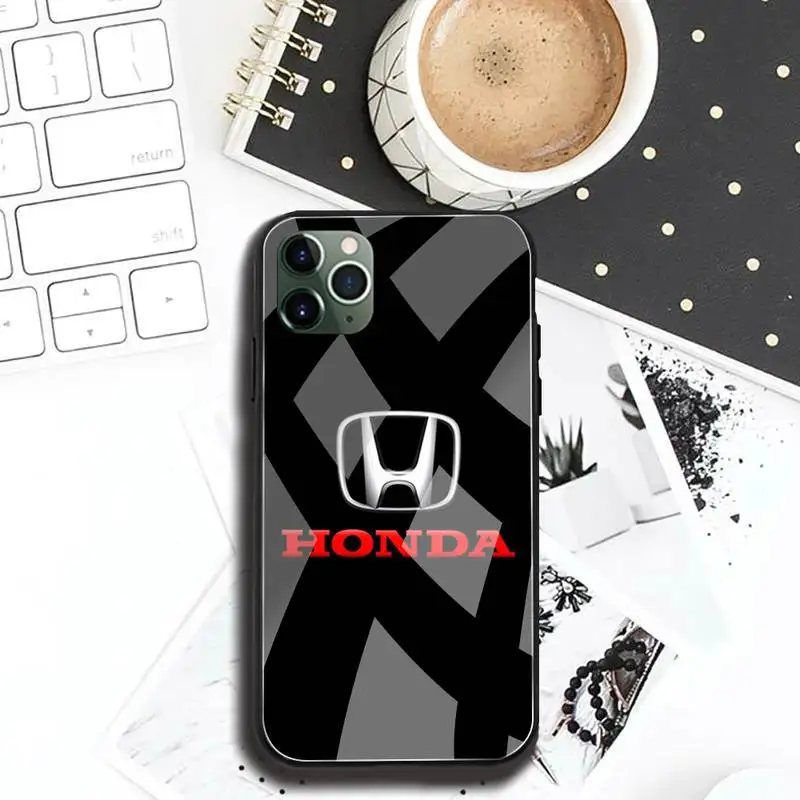 SUPER AVTO Honda logo Telefon Primeru Kaljeno Steklo Za iPhone 12 max pro mini 11 XR Pro XS MAX 8 X 7 6S 6 Plus SE 2020 primeru 2