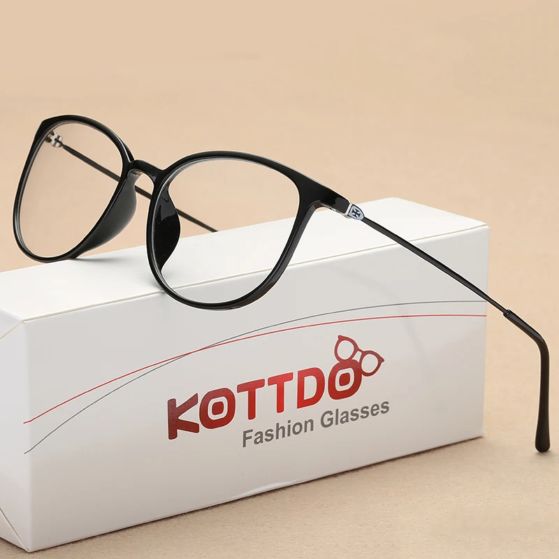 KOTTDO Nov Modni Očala Ženske Kvadratni Plastični Očala Optičnih Očal Okvir Pregledna, Jasno Retro Kratkovidnost Eye Glasses 4