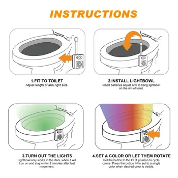 Zrak svež toilet bowl iz ozadja pir lučka ponoči, svetlobni projektor uv svetloba night priključite pametni svetlobni senzor gibanja led 16 barve 2