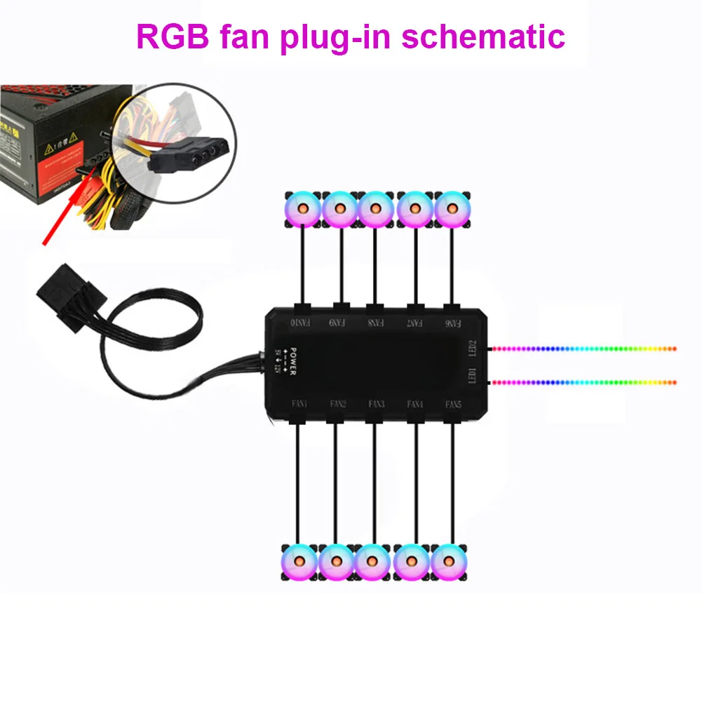 Mavrica Luči RGB Nastavljiv Barvni Hladilni Ventilator 120mm LED PC Računalnik Tiho Primeru Fan Krmilnik VH99 0