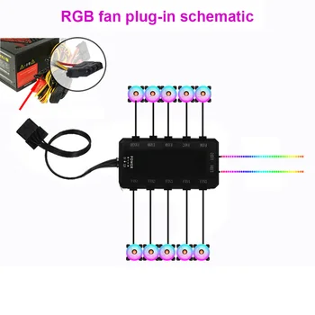 Mavrica Luči RGB Nastavljiv Barvni Hladilni Ventilator 120mm LED PC Računalnik Tiho Primeru Fan Krmilnik VH99 1429