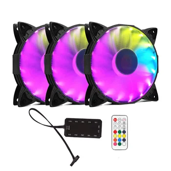 Mavrica Luči RGB Nastavljiv Barvni Hladilni Ventilator 120mm LED PC Računalnik Tiho Primeru Fan Krmilnik VH99 4