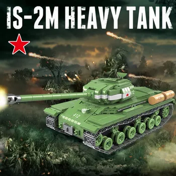 1068 KOS Vojaške Sovjetski Rusiji JE-2M Težki Tank gradniki Združljiv tank Mesto WW2 Vojak Policija Orožje Opeke Igrače 4