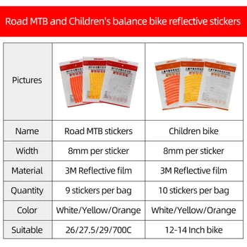 Otrok ravnotežje kolo, odsevne nalepke pnevmatike dekoracijo cesti gorska kolesa svetlobne nalepke, opozorilni jahanje dodatki 1