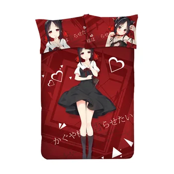 Anime Kaguya-sama: Ljubezen Je Vojna Posteljnina Nabor Twin/Queen/King 3pcs/4pcs posteljnine komplet z pilloccase +postelja stanja+Rjuhe Kritje Za Prostor 0