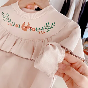 MILANCEL 2021 Pomlad Novorojenčka Dekleta Obleko O-Vratu Dolg Rokav Tiskanje Baby Bodysuit 0